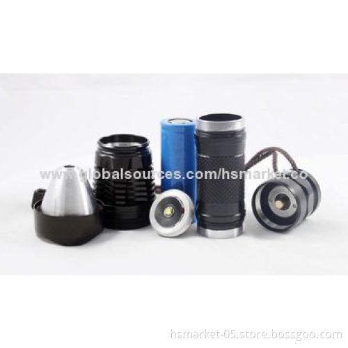 Self Defense LED Flashlight, Cree XM-L T6 LED, 1100lm, 1x 26650 Rechargeable, Running 5 HoursNew